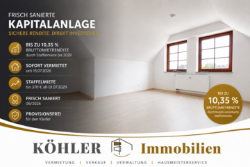 Kapitalanlage mit bis zu 10,35 % Bruttomietrendite | Frisch saniert | Vermietet | Staffelmiete, 02763 Zittau, Wohnung